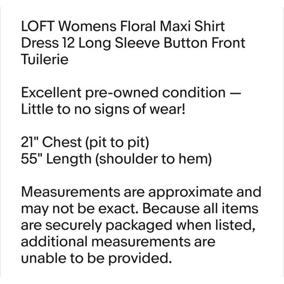 LOFT Womens Floral Maxi Shirt Dress 12 Long Sleeve Button Front Tuilerie - Picture 6 of 14